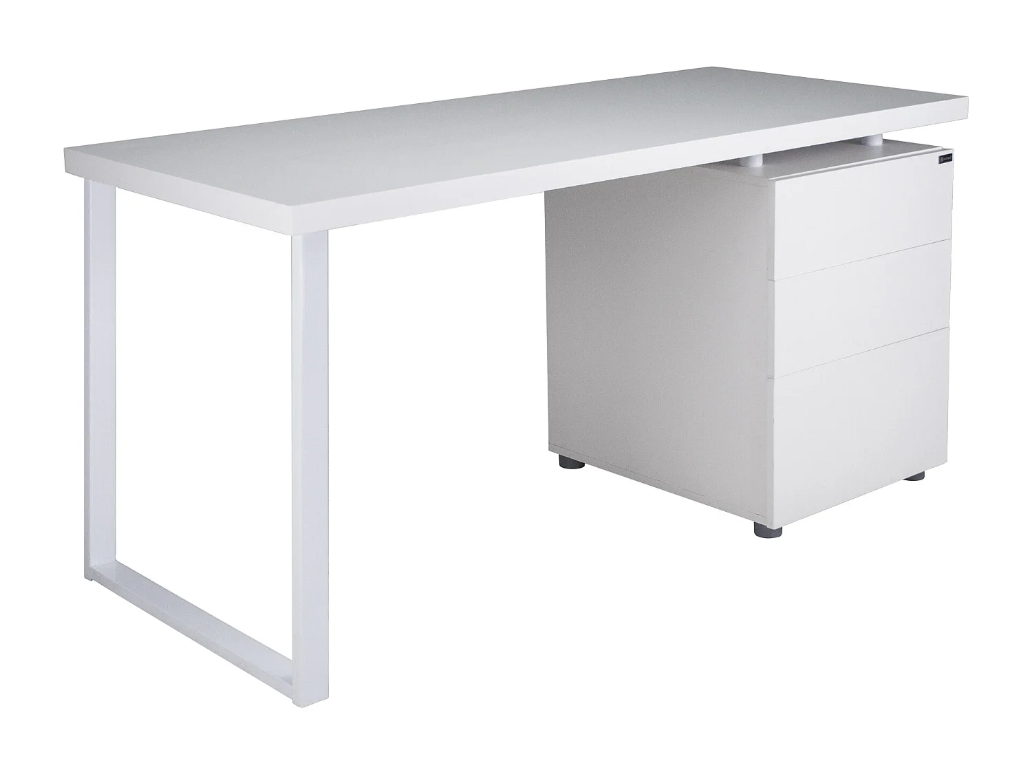 Scrivania per ufficio con cassettiera scrivania per cameretta colore bianco mod. Althea