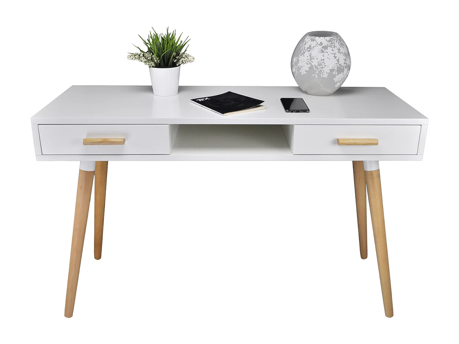 Consolle scrivania per cameretta e ufficio in stile nordico colore bianco