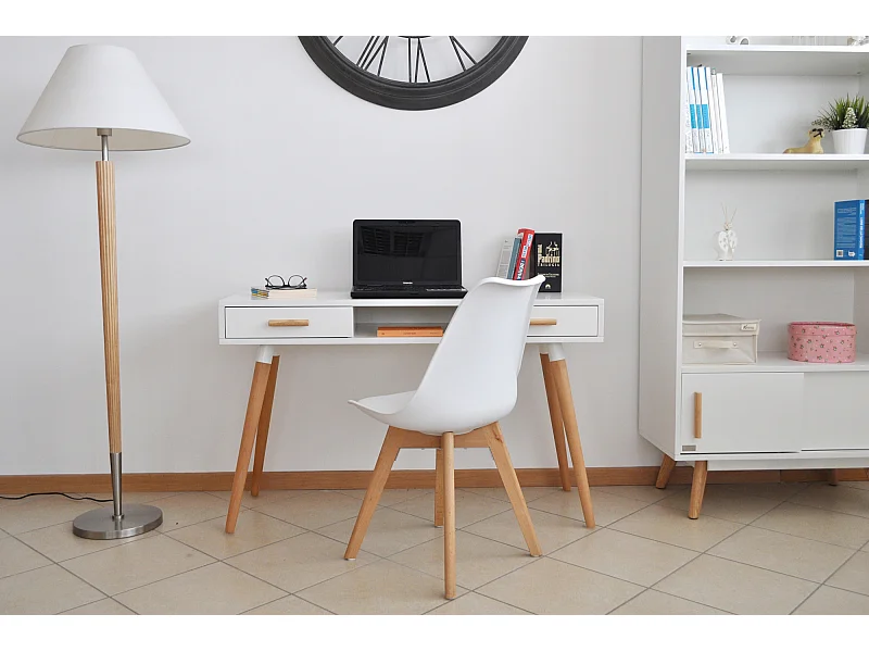 Consolle scrivania per cameretta e ufficio in stile nordico colore bianco