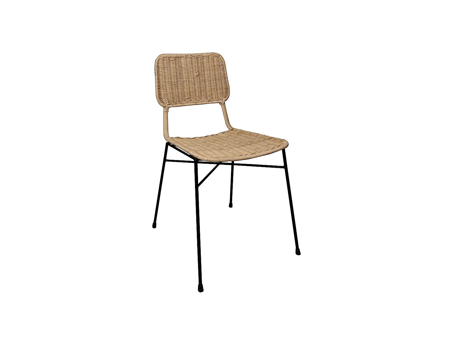 Now's Home - Lot De 2 Chaises En Rotin Et Pieds En Metal