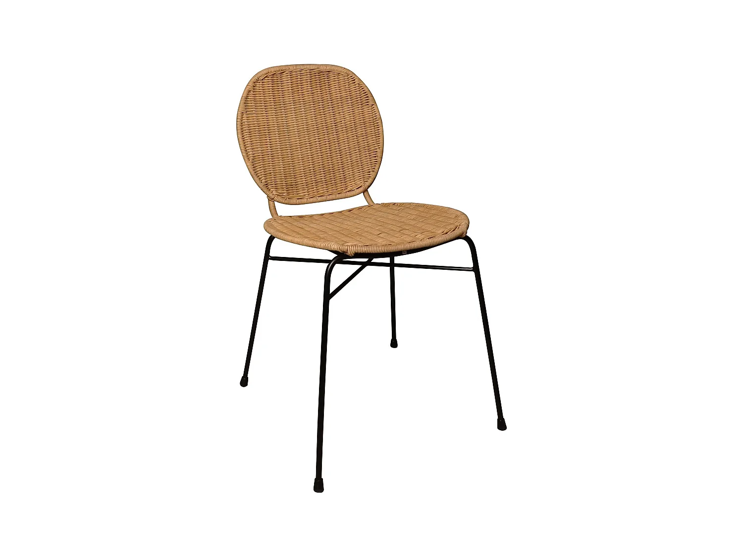 Now's Home - Lot De 2 Chaises En Rotin Et Pieds En Metal