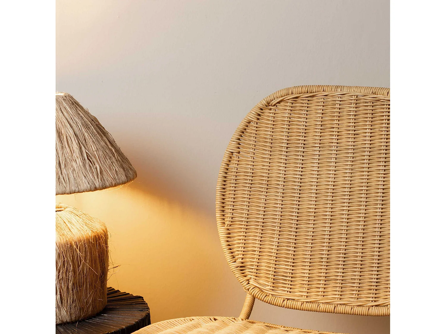 Now's Home - Lot De 2 Chaises En Rotin Et Pieds En Metal