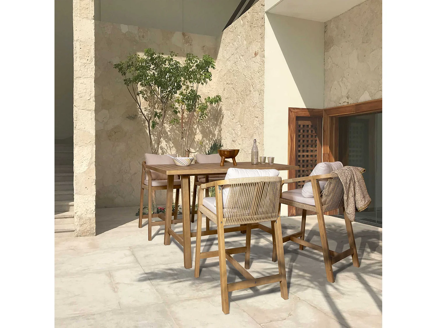 Now's Home - Table Haute En Bois D'acacia 156cm