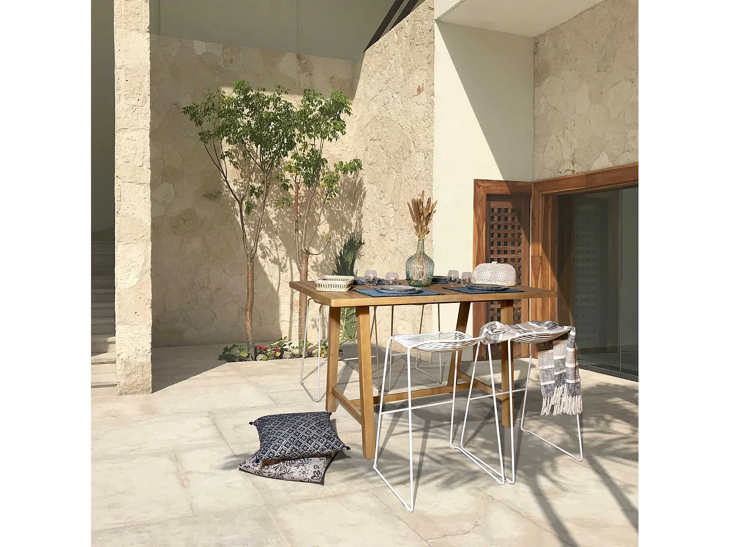 Now's Home - Table Haute En Bois D'acacia 156cm