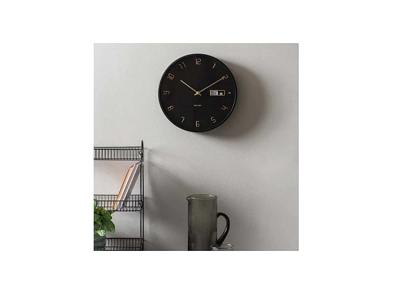 Horloge murale en aluminium Flip Noir