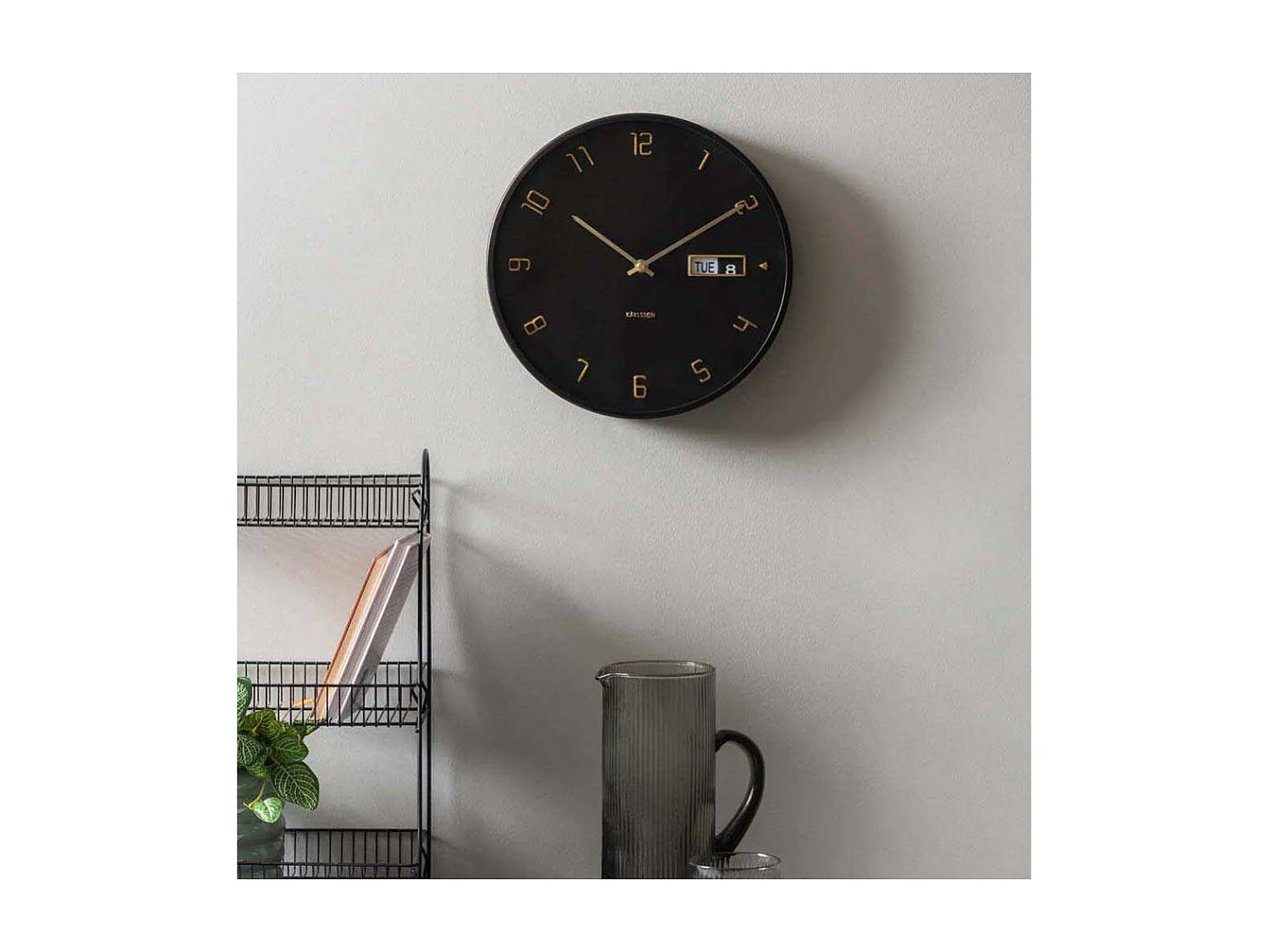 Horloge murale en aluminium Flip Noir