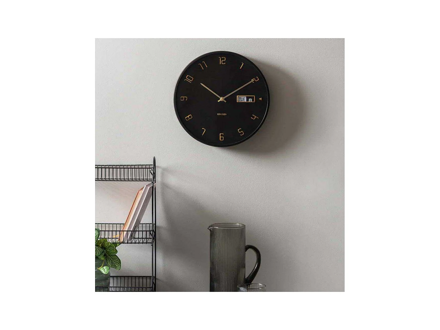 Horloge murale en aluminium Flip Noir