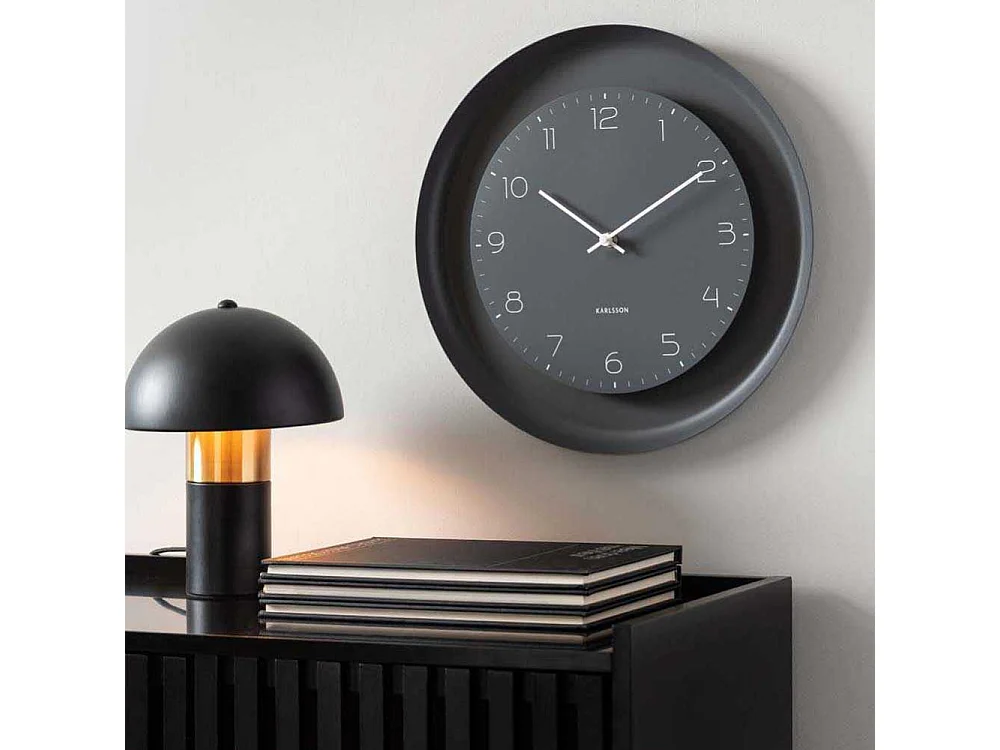 Horloge mural en métal Dual Disc Gris foncé