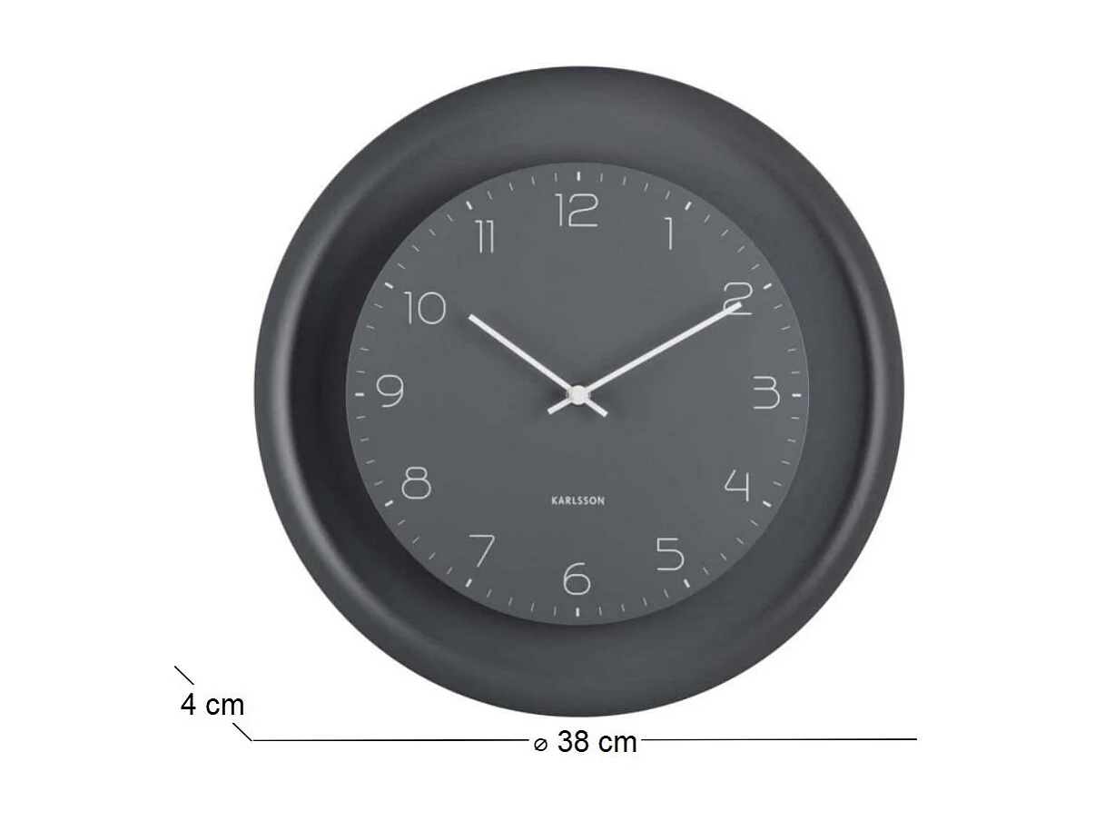 Horloge mural en métal Dual Disc Gris foncé