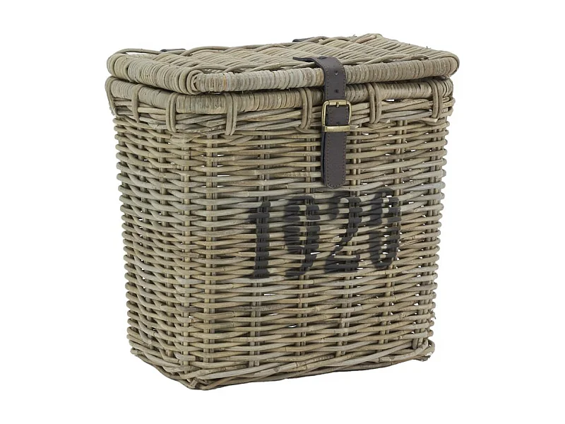 Coffre en poelet gris et cuir 1920