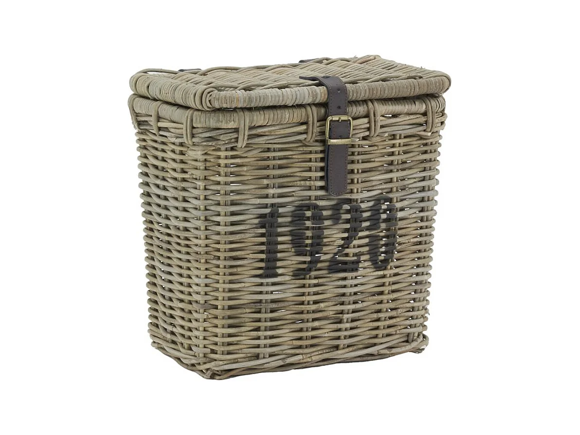 Coffre en poelet gris et cuir 1920