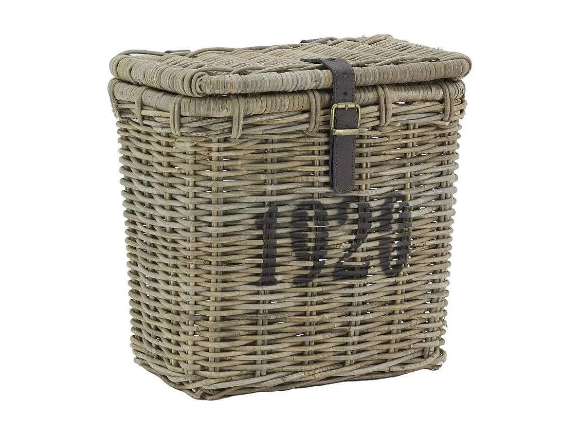 Coffre en poelet gris et cuir 1920