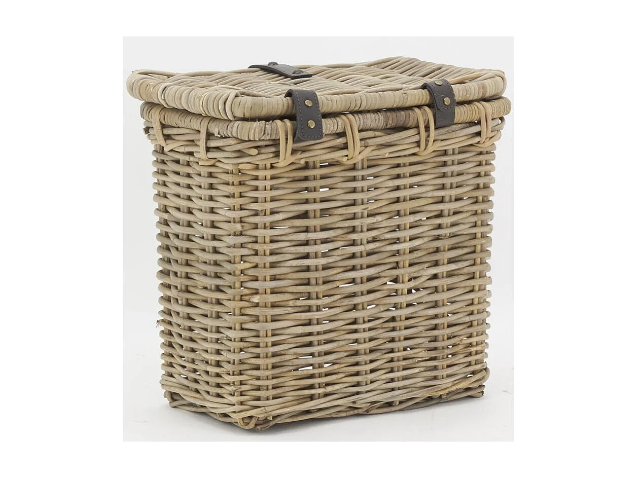 Coffre en poelet gris et cuir 1920