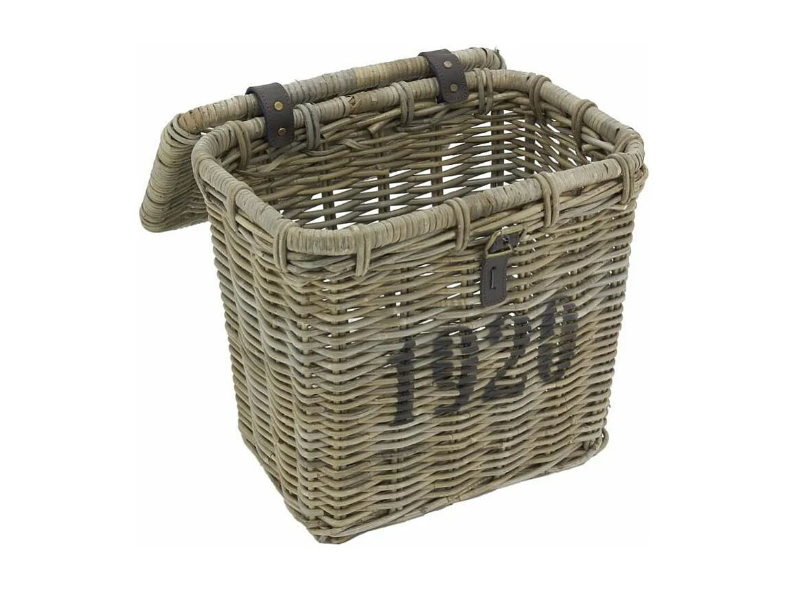 Coffre en poelet gris et cuir 1920