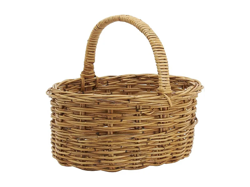 Panier ovale en poelet marron