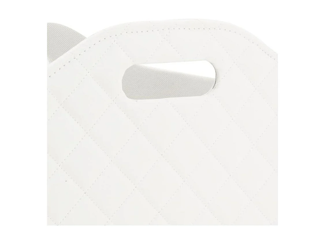 Corbeille porte-revues en simili matelassé blanc