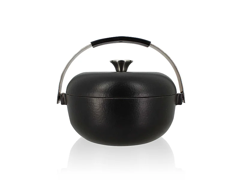 Ogo Living - Cocotte Olaf 24cm En Fonte Noir Avec Anse En Acier Inoxydable