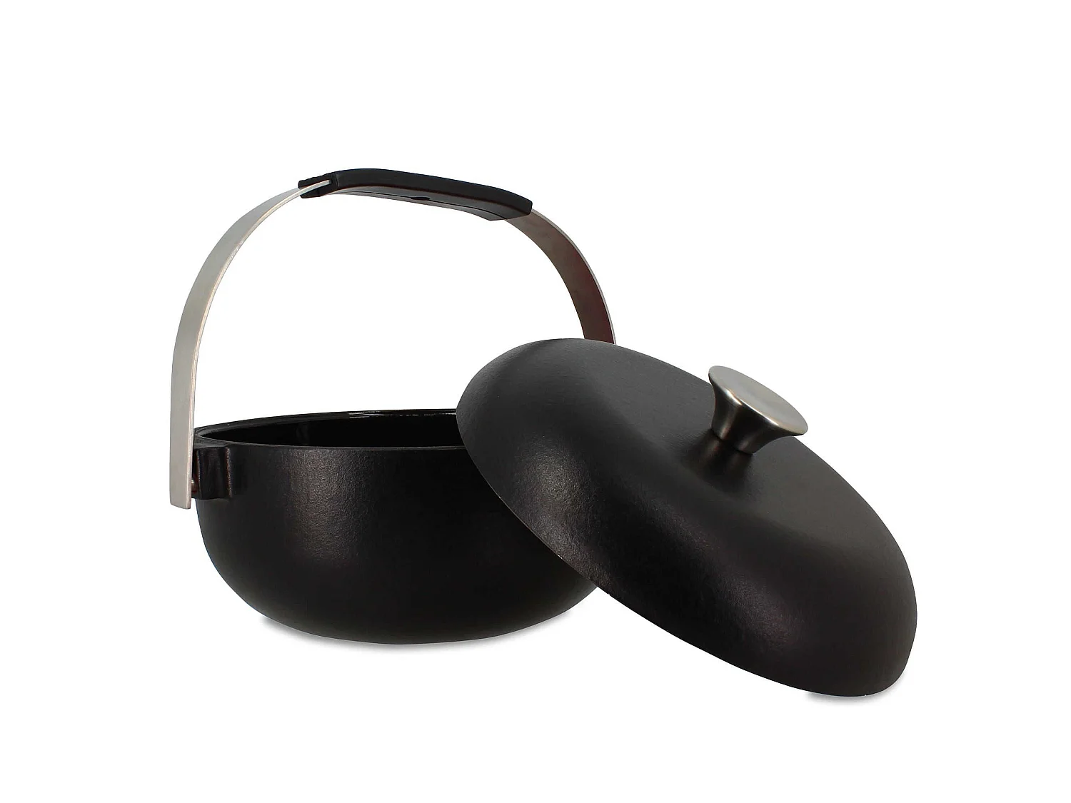 Ogo Living - Cocotte Olaf 24cm En Fonte Noir Avec Anse En Acier Inoxydable