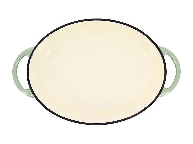 Menastyl - Cocotte Colette Ovale 6.5l 33x25cm En Fonte Emaille Vert