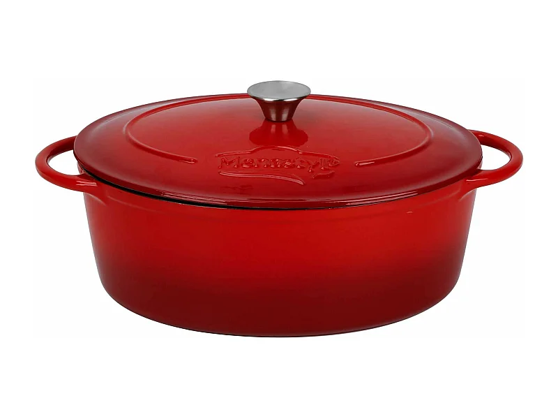 Menastyl - Cocotte Colette Ovale 9l 36x27cm En Fonte Emaille Rouge