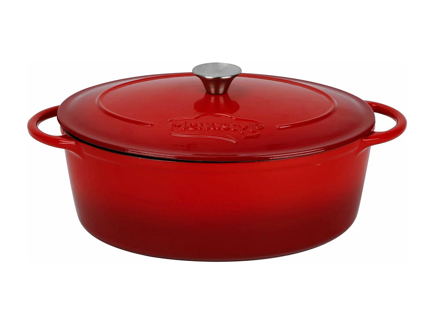 Menastyl - Cocotte Colette Ovale 9l 36x27cm En Fonte Emaille Rouge