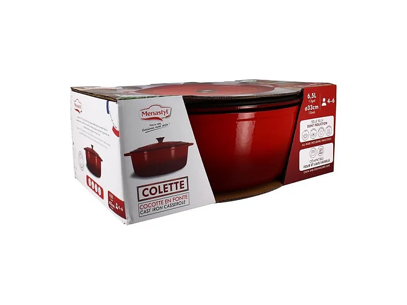 Menastyl - Cocotte Colette Ovale 9l 36x27cm En Fonte émaillé Rouge