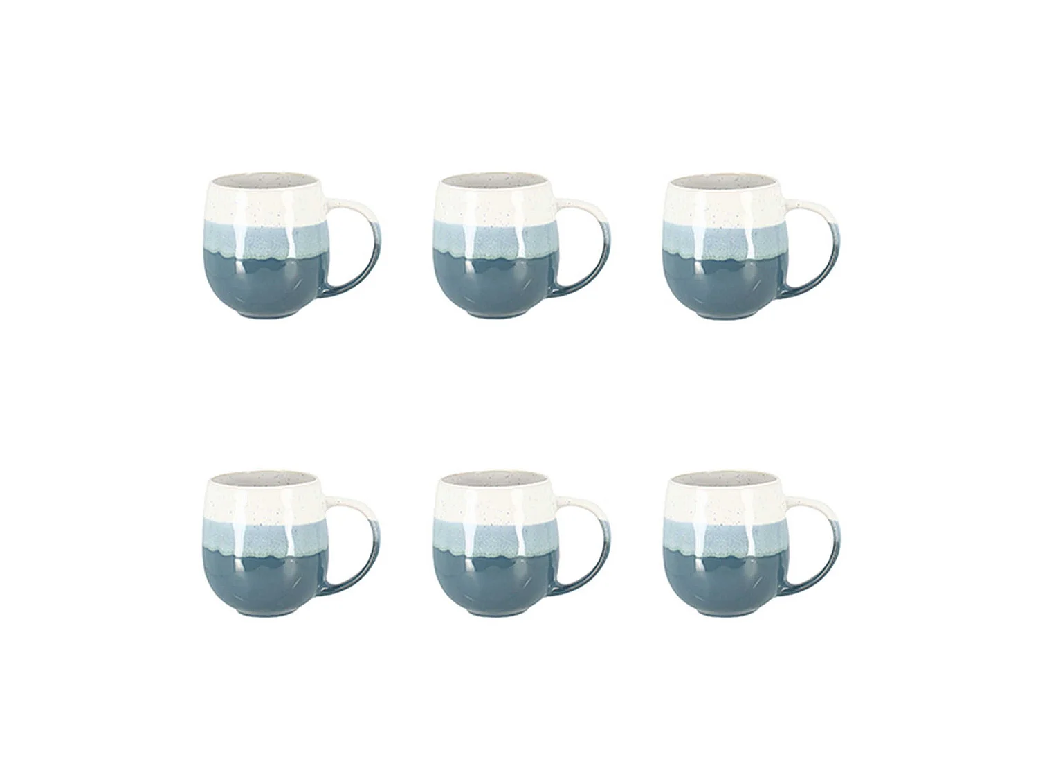 Novastyl - Lot De 6 Mugs Rita Bleu 44cl En Gres