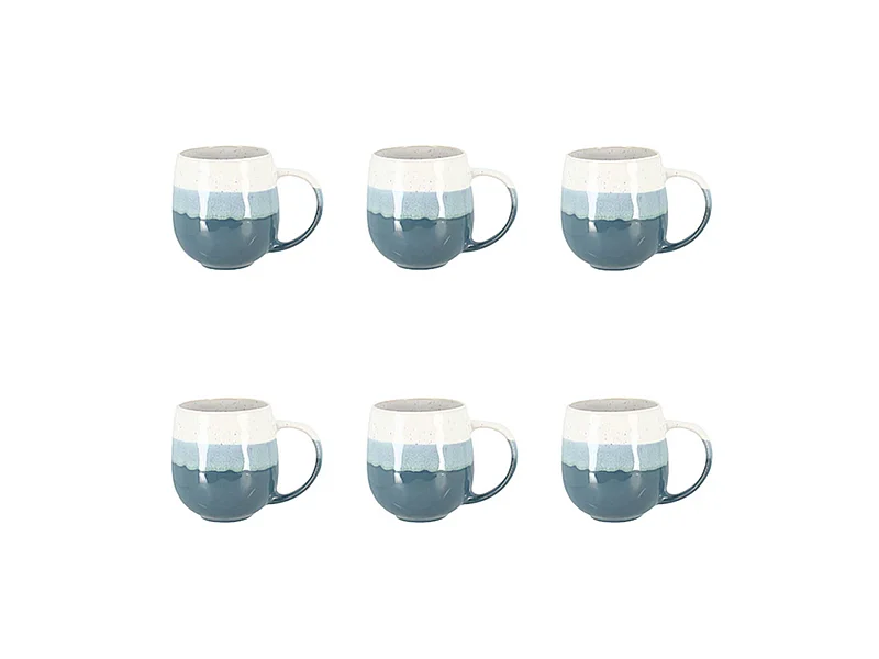 Novastyl - Lot De 6 Mugs Rita Bleu 44cl En Gres