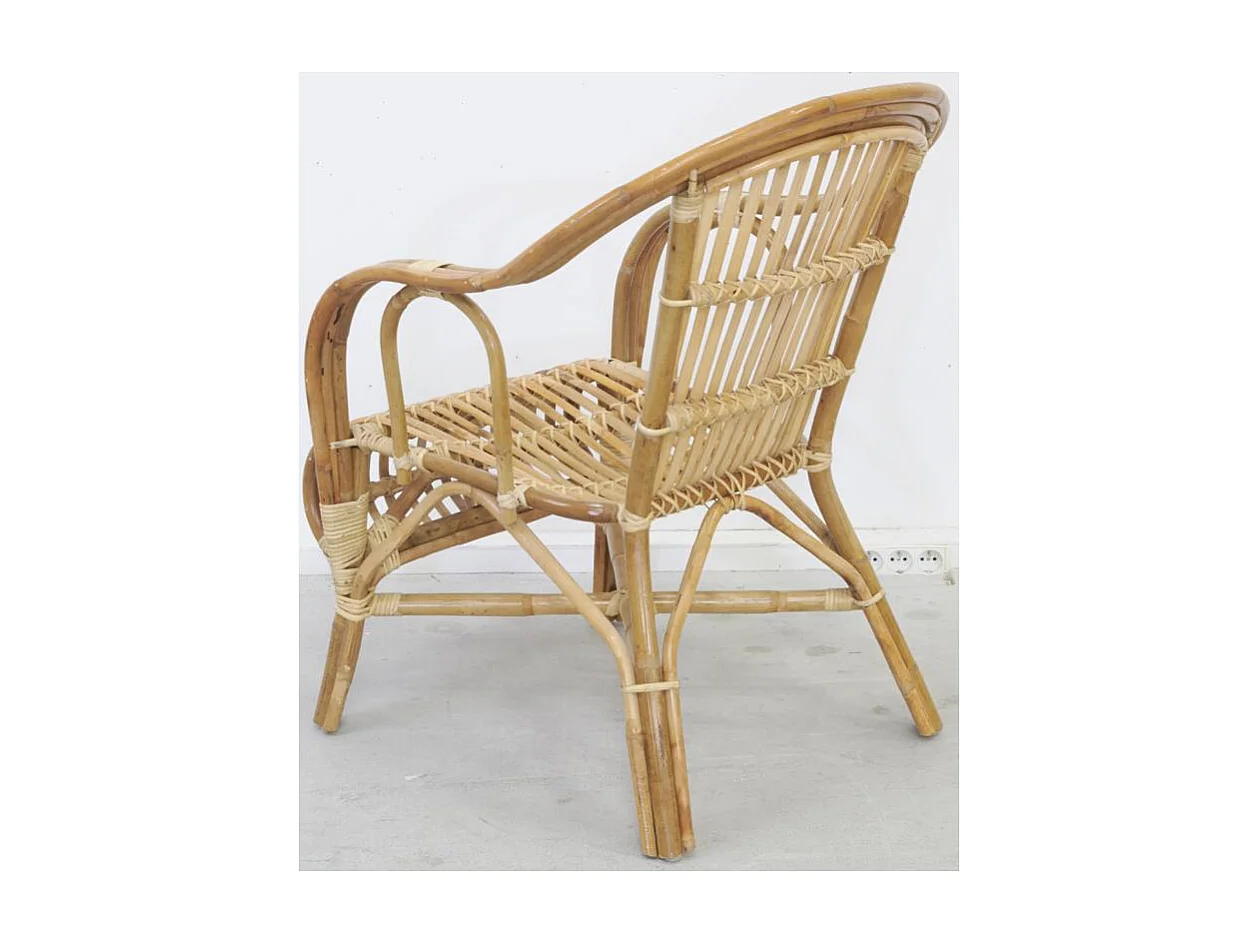 Fauteuil en poelet naturel