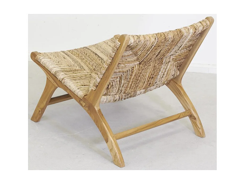 Fauteuil bas en teck naturel et bananier