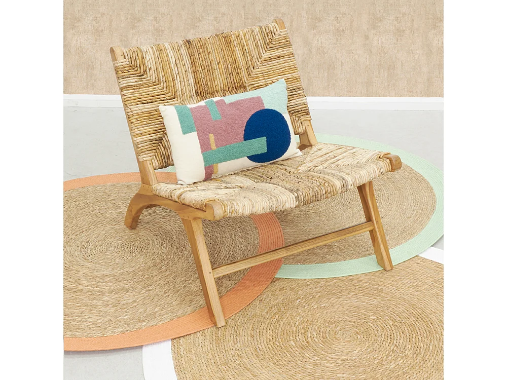 Fauteuil bas en teck naturel et bananier