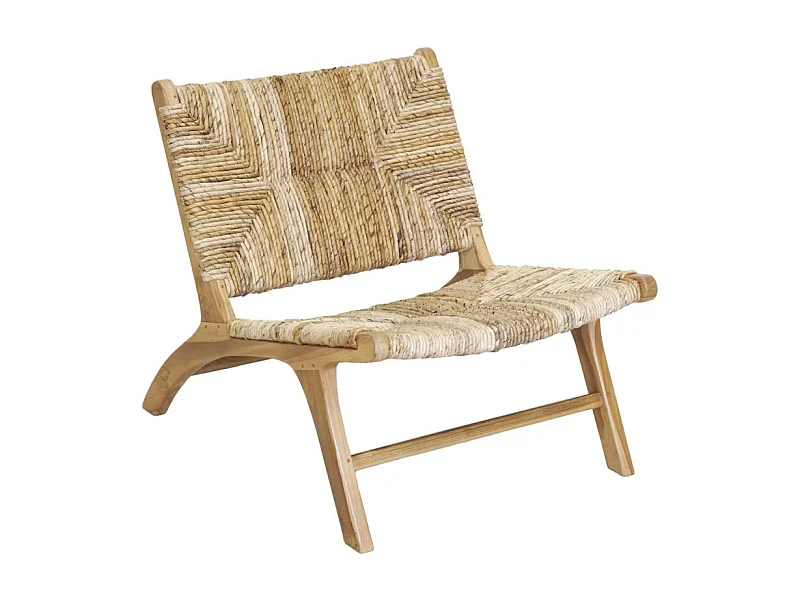 Fauteuil bas en teck naturel et bananier