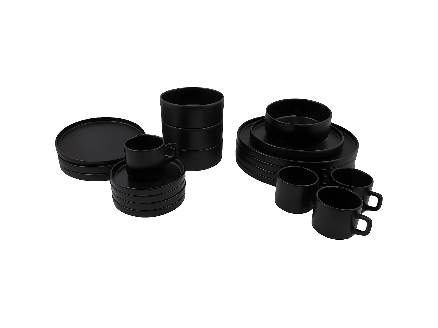 Service de table 20 pièces Nave 100% Céramique Noir