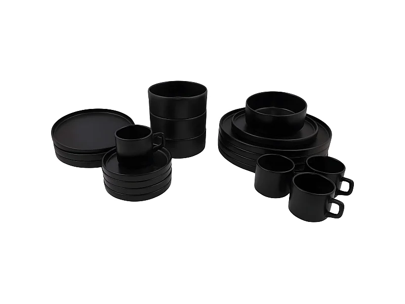 Service de table 20 pièces Nave 100% Céramique Noir