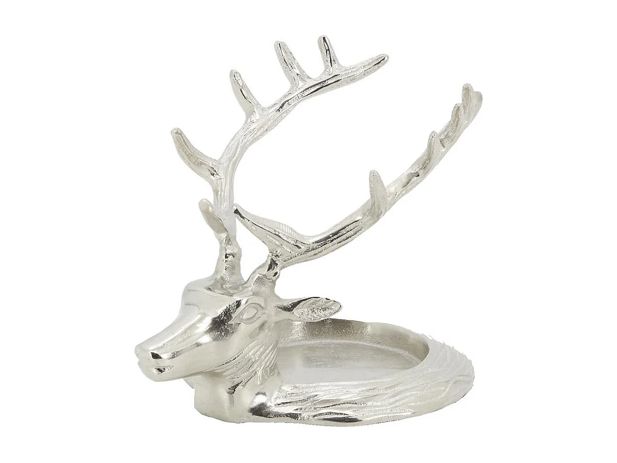 Support bouteille et bougie Cerf en aluminium