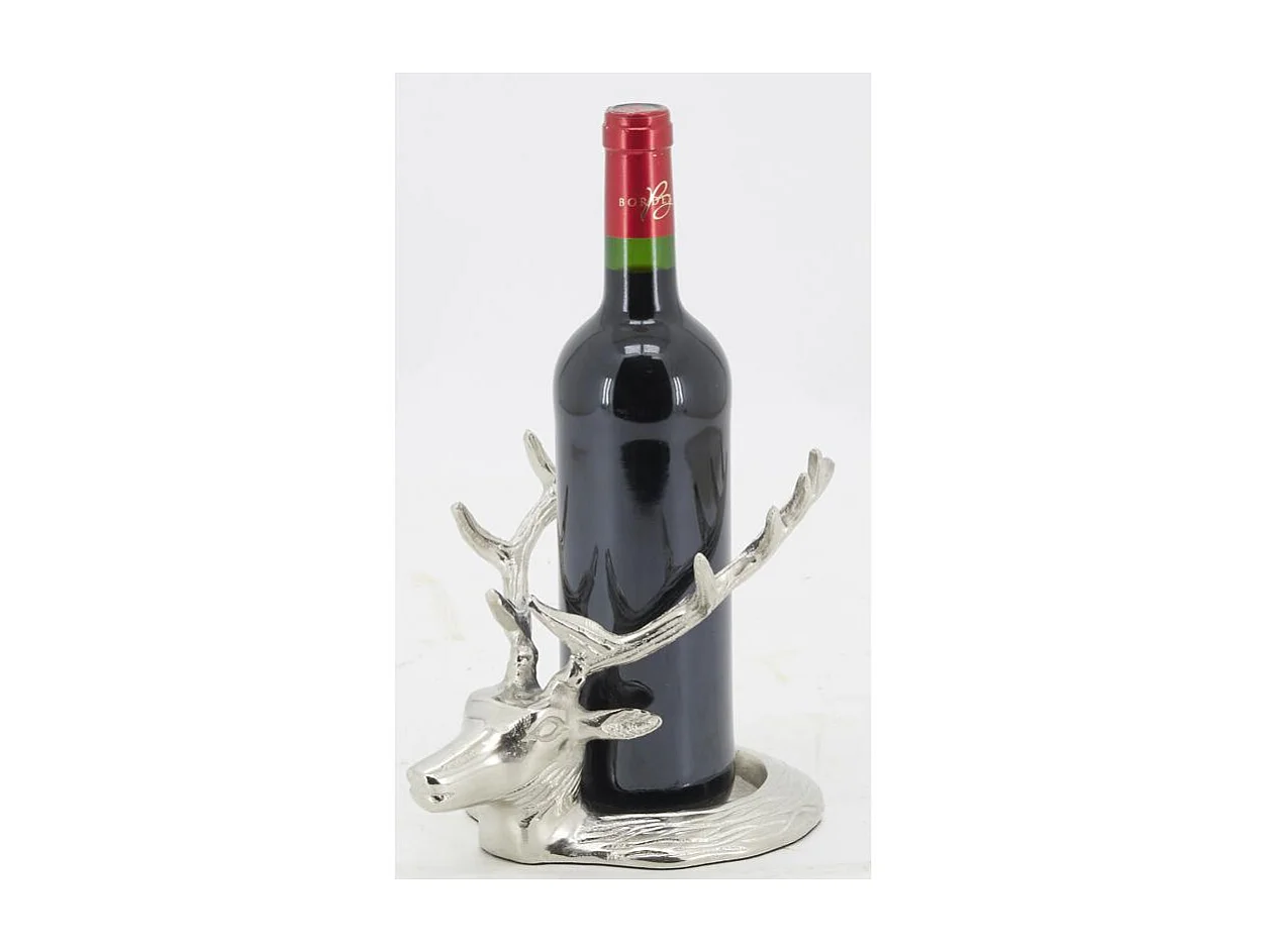 Support bouteille et bougie Cerf en aluminium