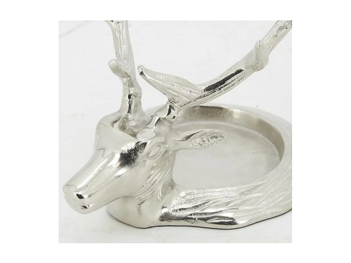 Support bouteille et bougie Cerf en aluminium