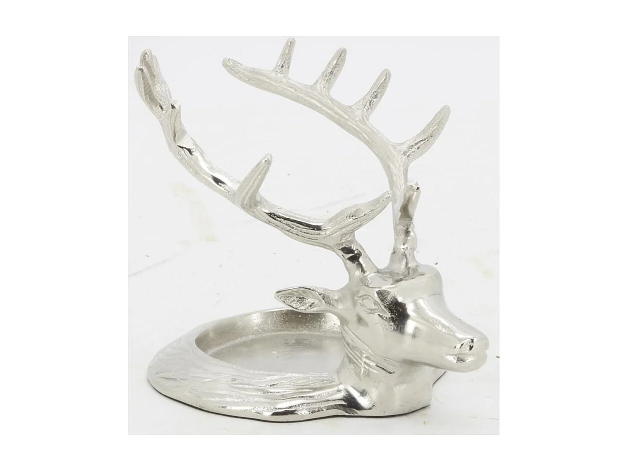 Support bouteille et bougie Cerf en aluminium