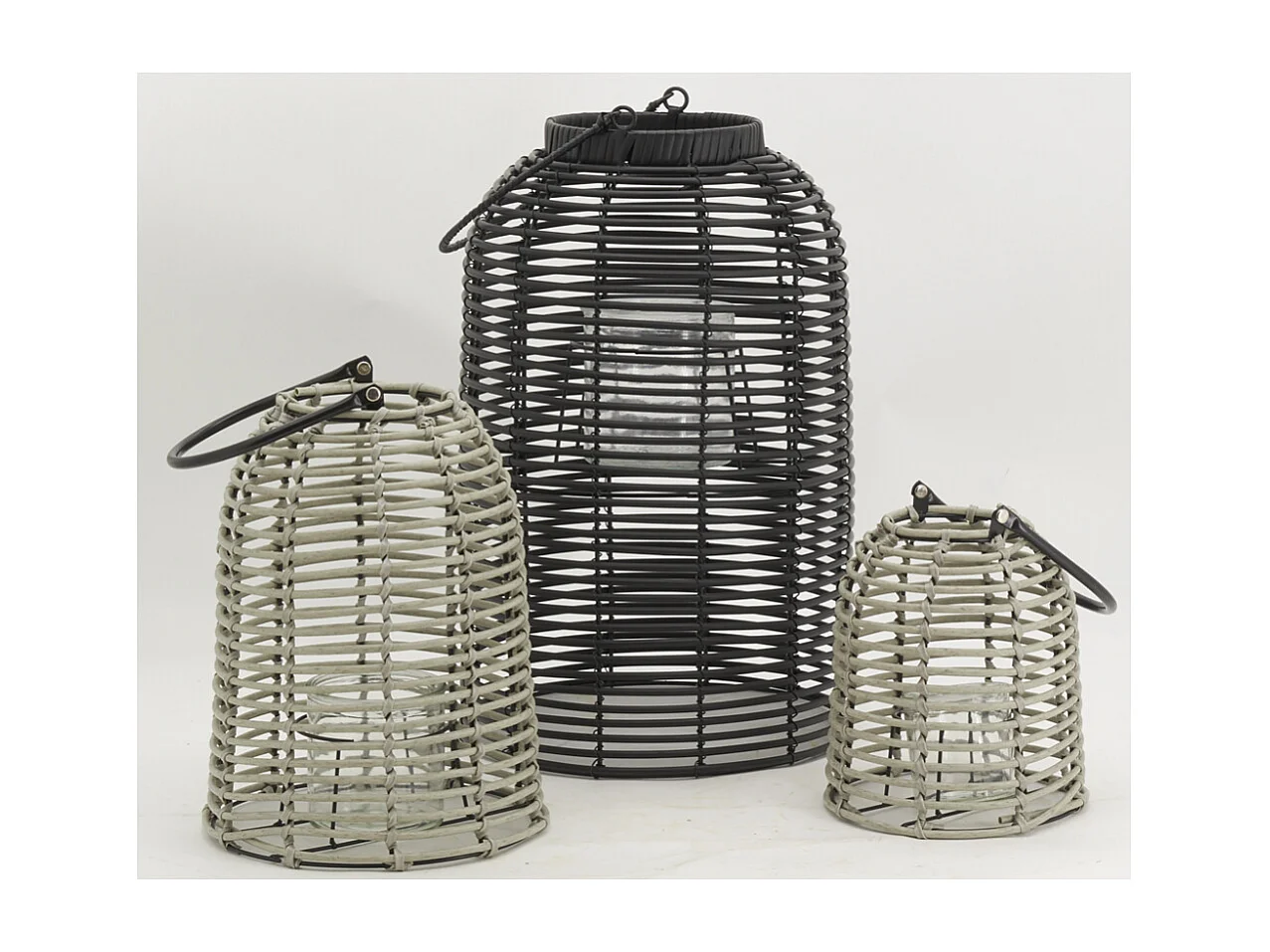 Lanterne d'extérieur en résine grise Grand modèle