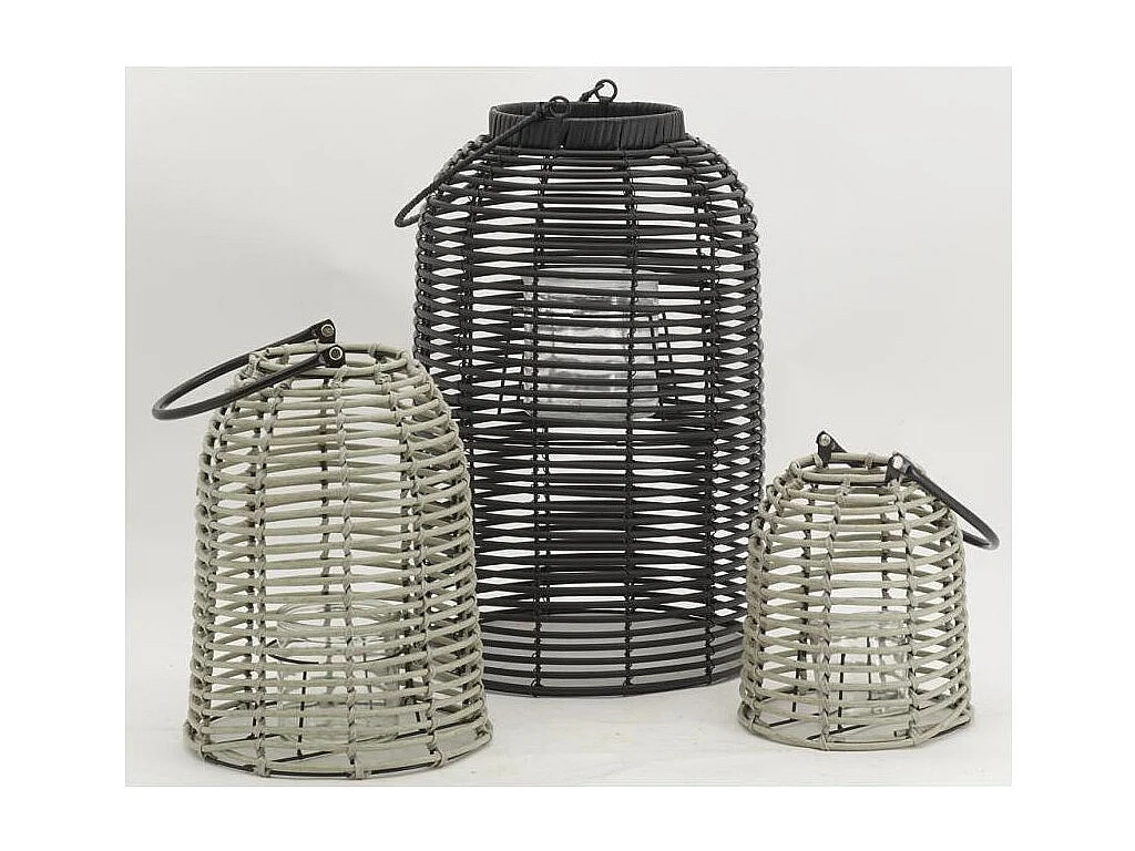 Lanterne d'extérieur en résine grise Petit modèle