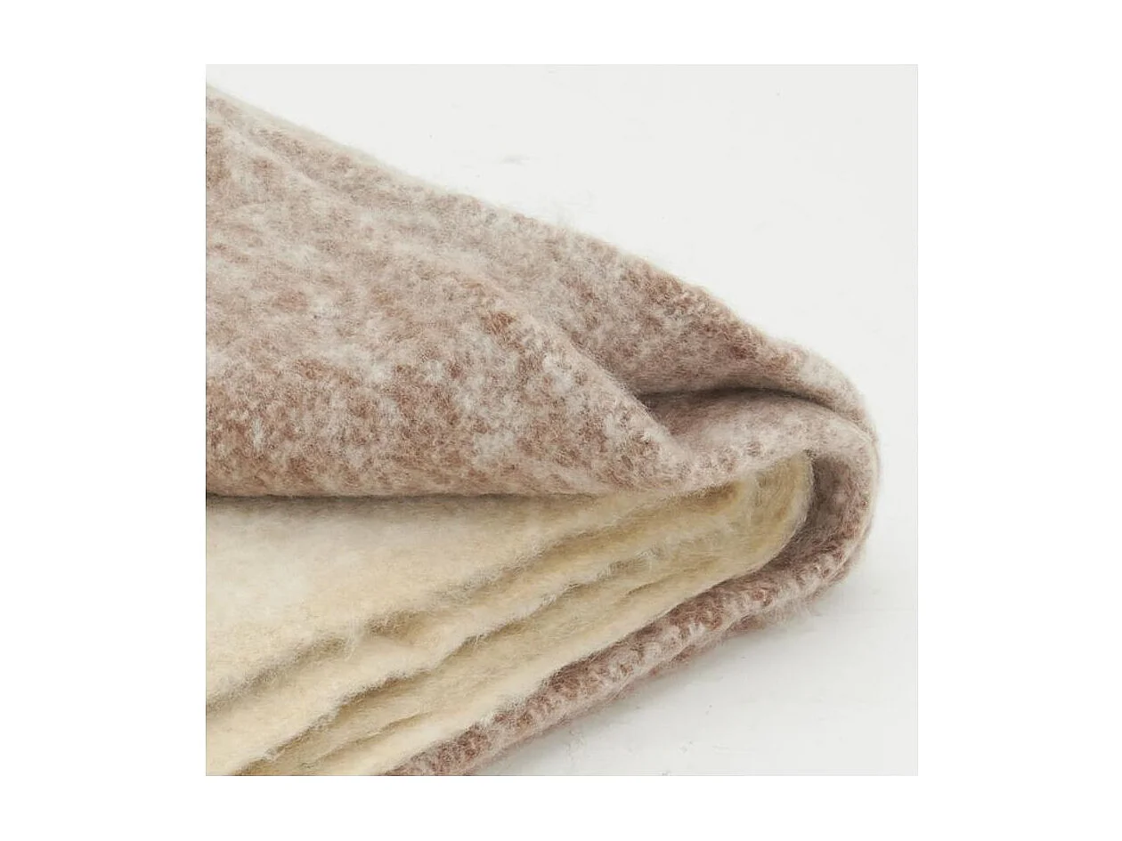 Plaid acrylique Alice Brun, beige et blanc