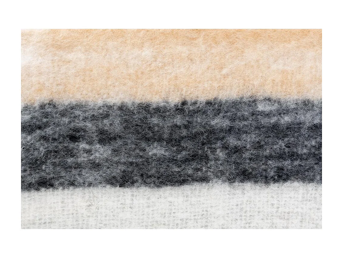 Plaid acrylique Alice Brun, beige et blanc