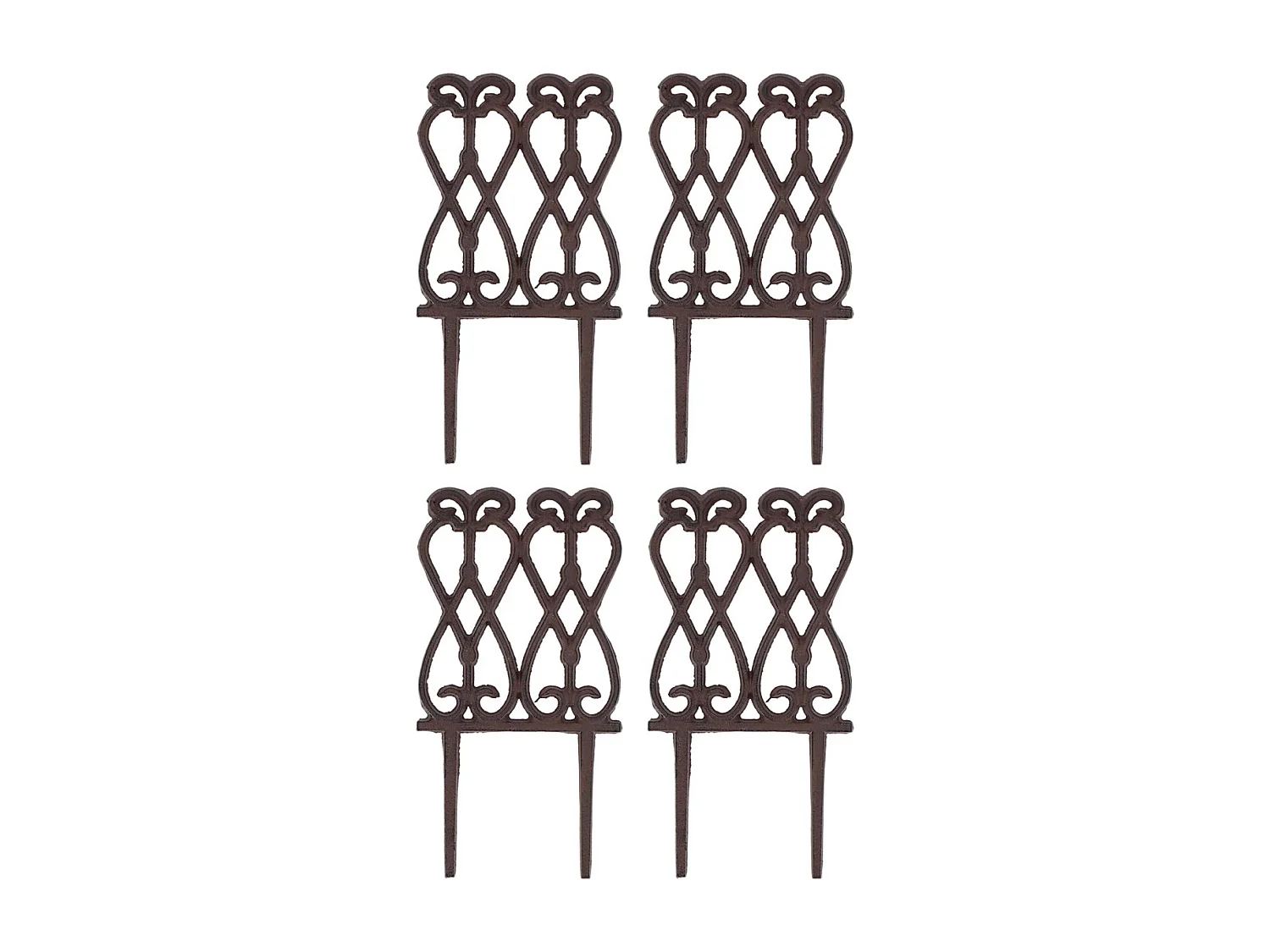Bordure de jardin en fonte Lys français Lot de 4