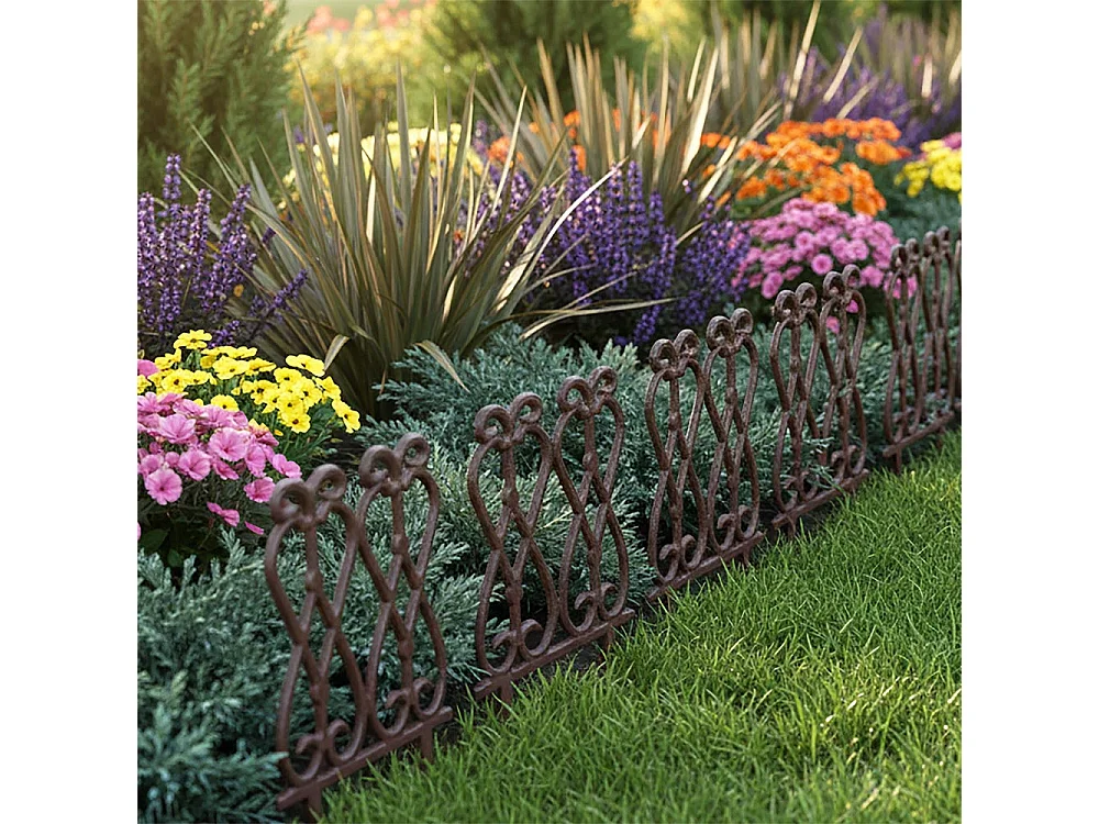 Bordure de jardin en fonte Lys français Lot de 4