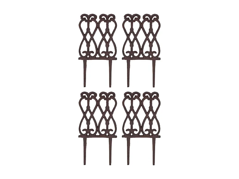 Bordure de jardin en fonte Lys français Lot de 4