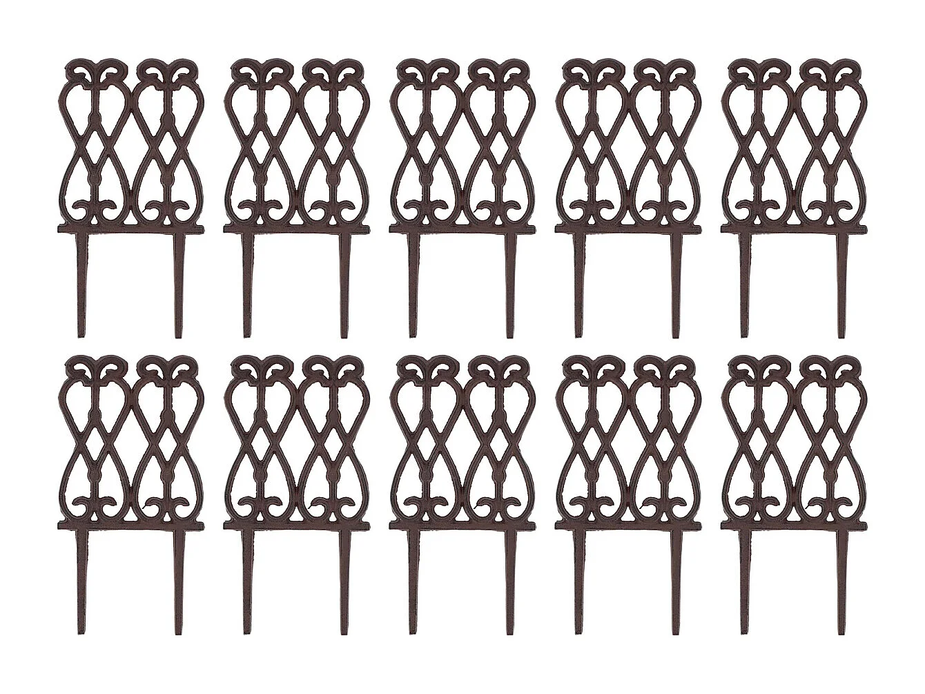 Bordure de jardin en fonte Lys français Lot de 10