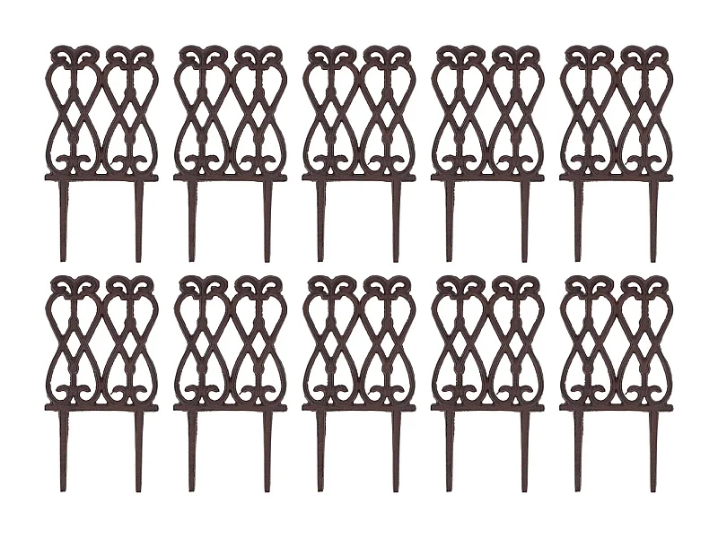 Bordure de jardin en fonte Lys français Lot de 10