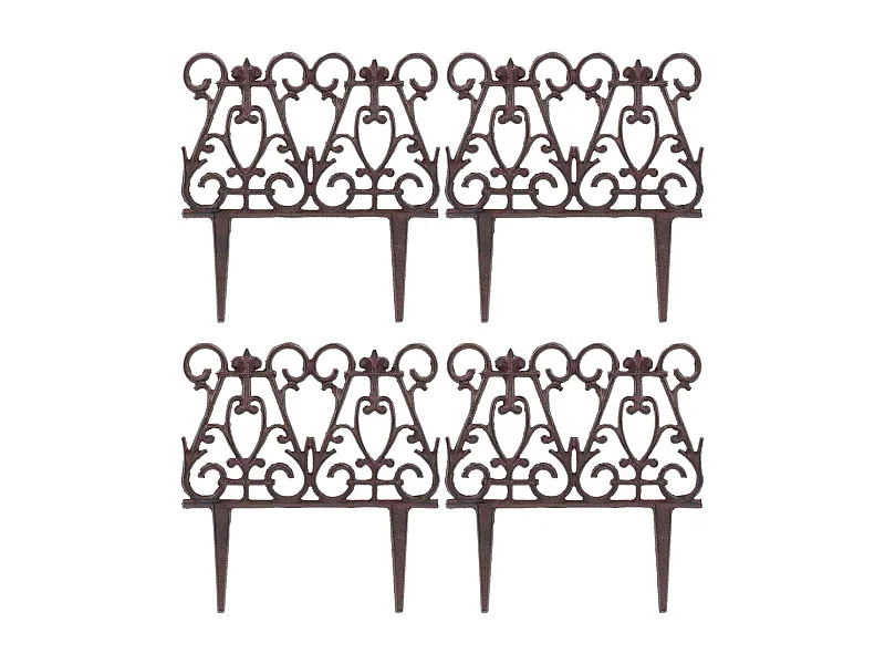 Bordure de jardin en fonte victorienne Lot de 4