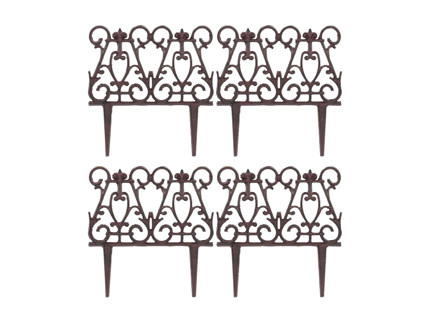 Bordure de jardin en fonte victorienne Lot de 4