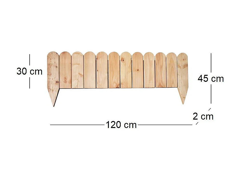 Bordure de jardin en mélèze huilé 30 x 120 cm Unitaire
